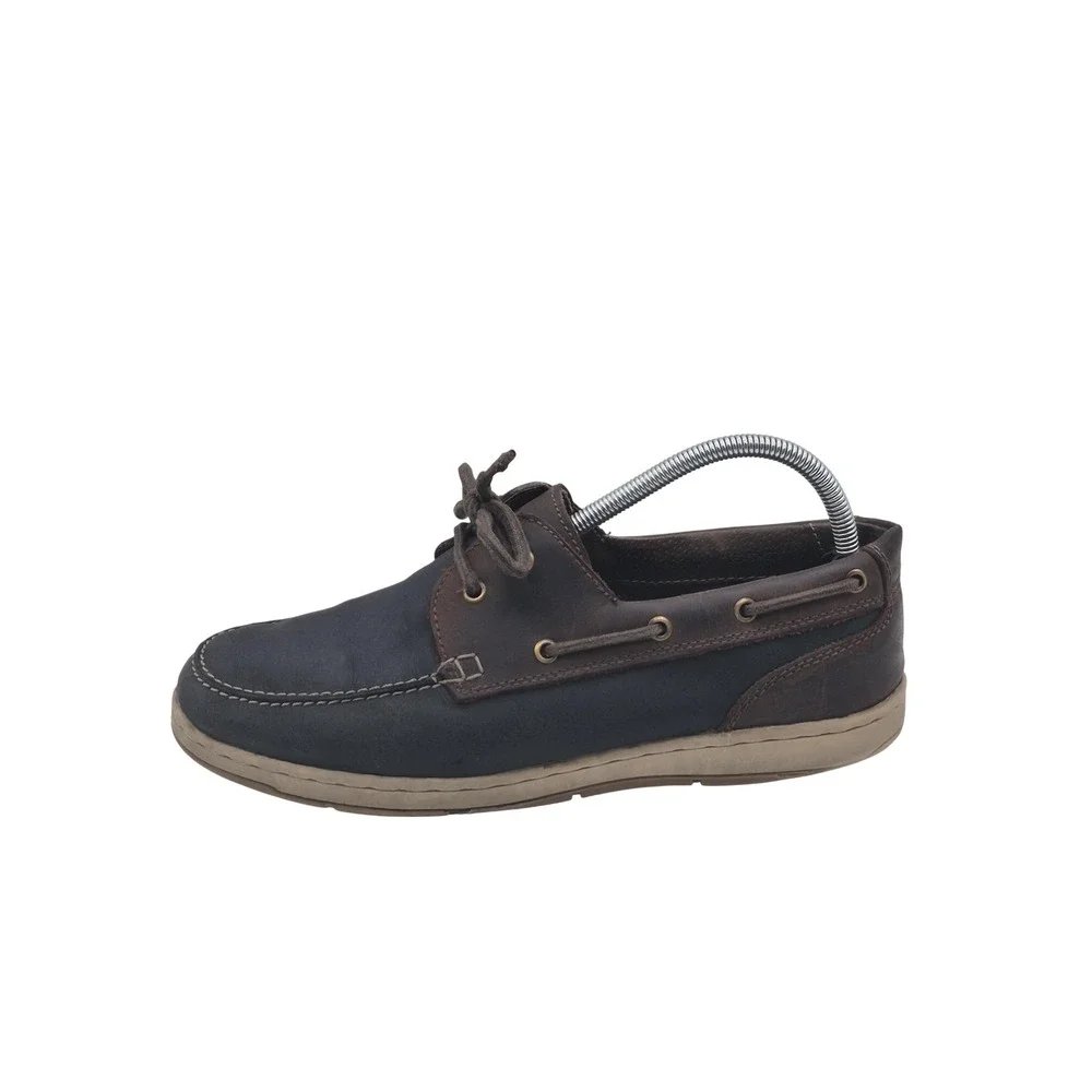 Boat Shoes Mens 9 Brown Leather Moc Toe Non Slip Casual Deck‎ Nun Bush 84682-414